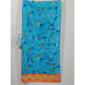 Crown & Ivy 36x72 Geo Cabana Print Multicolored Beach Towel NWT